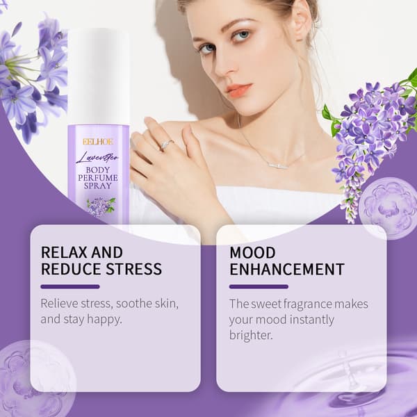 90 ml/boks Lavendel Kroppsparfymespray - Langvarig, behagelig og forfriskende blomsterduft.