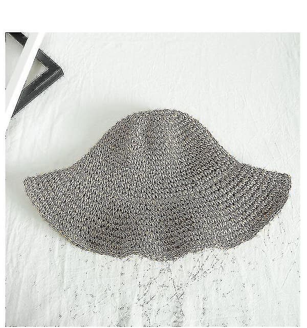 Solhatte til kvinder, foldbar bred skygge, stråhat, sommer strandhat til kvinder, piger, One Size