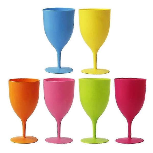 Fargede vinglass bryllupsdesign 6 stk - Bra