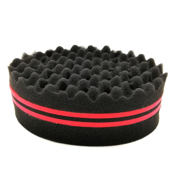 Hår Svampborste, Set med 2 Dubbla Sidor Små Hål (8mm Hål) Afro Curl Coil Wave Hår Svampborste