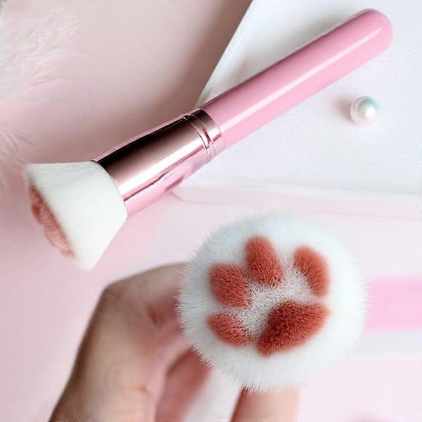 Katteklo Foundation Makeupbørste - Professionel Makeupbørste, Makeup Blush Børste, Concealer Børste, Contouring Børste, Makeup Værktøj (2 stk.)