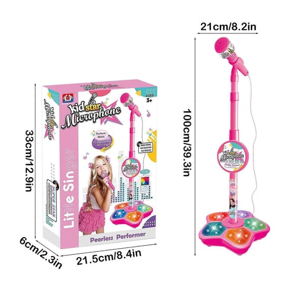 Mikrofon legetøj super cool 5 lys mikrofon sang legetøj red