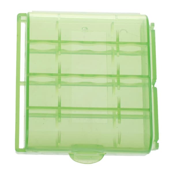 Pakke med 4 stk. AA / AAA Batterioppbevaring Hard Case Box - Grønn