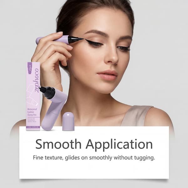 NY 2,1 ml/æske Vandfast Eyeliner Stempelpen (Sort) - Silkeblød påføring, dobbelt-endet design til øjenmakeup.