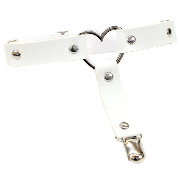 Strømpeclips Benpynt Strømpebånd White