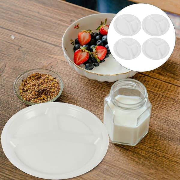 4 stk. husholdningsfruktfat Multifunksjonelle middagsfat Runde fruktfat Mattilbehør