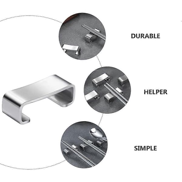 3 stk. spisepindeholder i rustfrit stål metalskeholder spisepindeholder