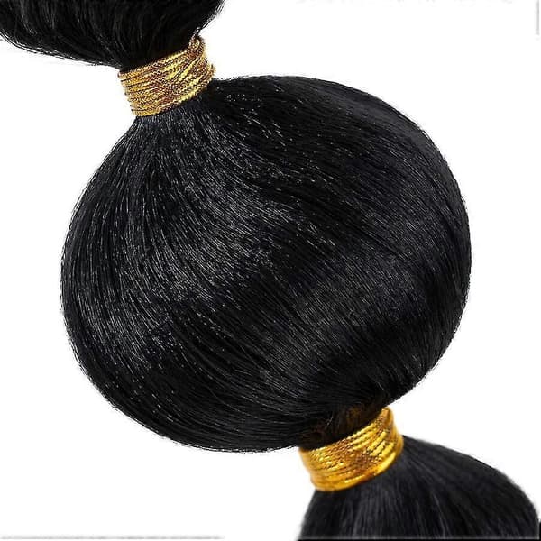 34\" lang boble-hestehale-extensions flettede hårstykker black