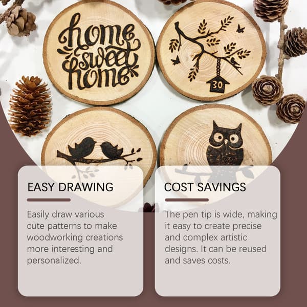 3 ml/låda träpyrografimarkörpenna - DIY-design träunderlägg/skärbräda brännande pyrografimarkör