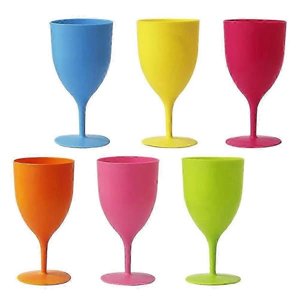 Fargede vinglass bryllupsdesign 6 stk - Bra