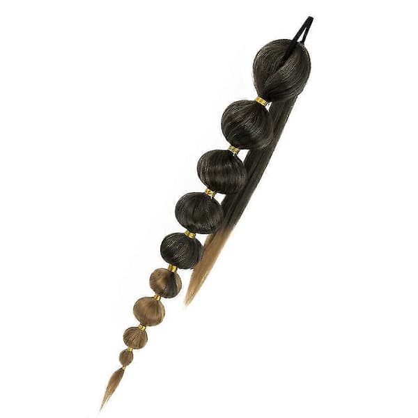 34\" lang boble-hestehale-extensions flettede hårstykker black blonde