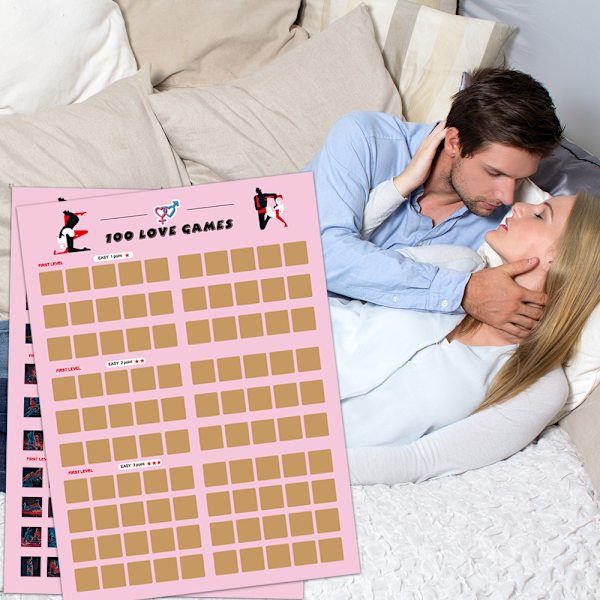 2-pack Love Games skraplotter för par, 100 utmaningsskraplotter som gåvor
