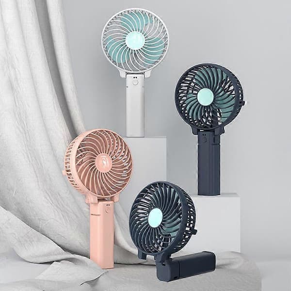 USB mini ventilator, håndholdt foldbar, stærk vindstyrke, bærbar skrivebordsventilator, genopladelig, lille mini ventilator Pink