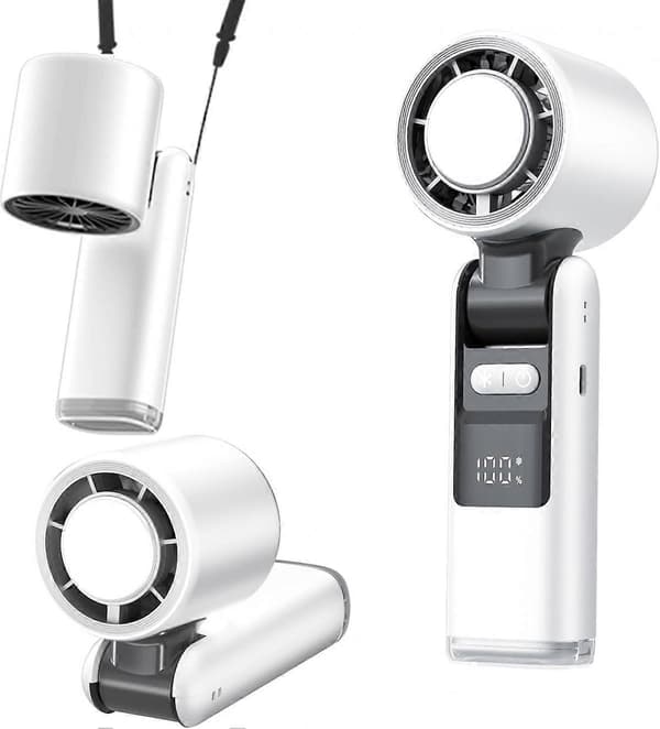 2025 Seneste Model Bærbar Håndholdt Ventilator, 3 I 1 Håndholdt Turbo Ventilator, 4000mAh