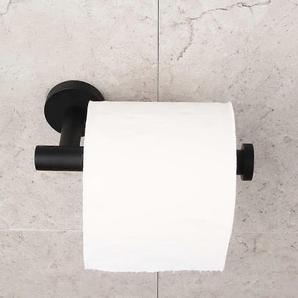Badeværelse Toiletpapirholder SUS 304 Rustfrit Stål Mat Sort Tissue Papirrulleholder Vægmontering Black