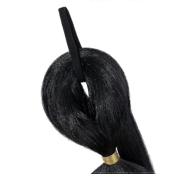 34\" lang boble-hestehale-extensions flettede hårstykker black