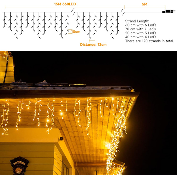 LED-ljusslinga utomhus varmvit