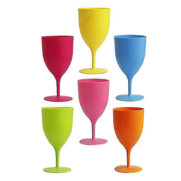 Fargede vinglass bryllupsdesign 6 stk - Bra