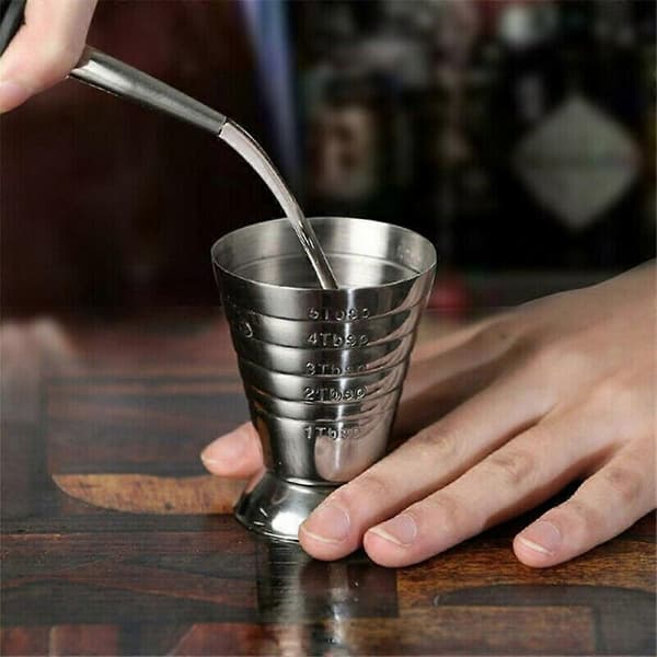 (NY) 75 ml målebæger i rustfrit stål Jigger Shot Drink Spirit Mixed Cocktail Bægerglas