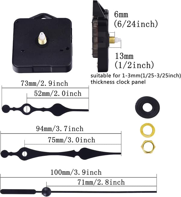 Ur Værk Pendul Bevægelse Quartz Ur Ur Værk Bevægelse DIY Ur Dele Mekanisme Reparationsværktøj Sort