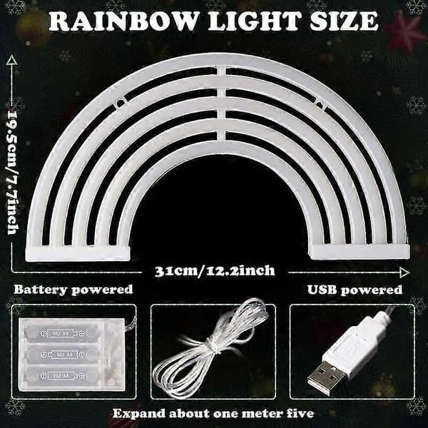 (Ny) Led Regnbuelampe Neon Regnbue Regnbuelampe Neon Natlys