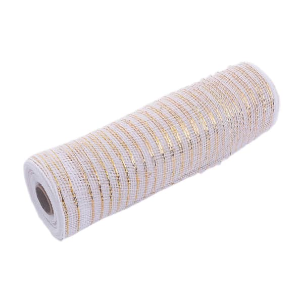 Metallisk Folierulle 10 Yard Jule Poly Mesh Bånd til DIY Indpakning Krans