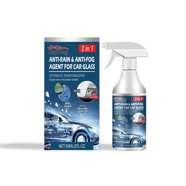 60 ml/flaske Bilglass Antidugg og Regnavvisende Spray, Frontrutebeleggmiddel