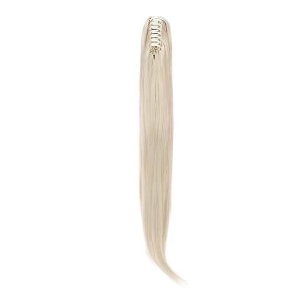 22\" lang glat hestehale-extension med klemme til kvinder bleach blonde