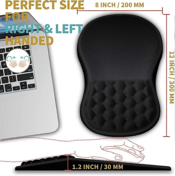 Ergonomisk musmatta med handledsstöd och massagefunktion, handledsstöd för smärtlindring