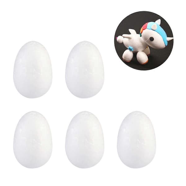 50 stk. malings-egg DIY påskepynt solide egg for barnefestivalhåndverk (hvit, 4 cm)