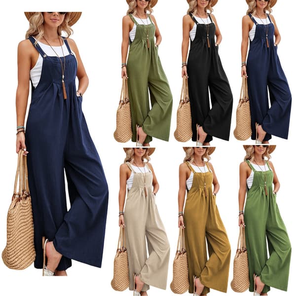 Dam enfärgad avslappnad overall blue S