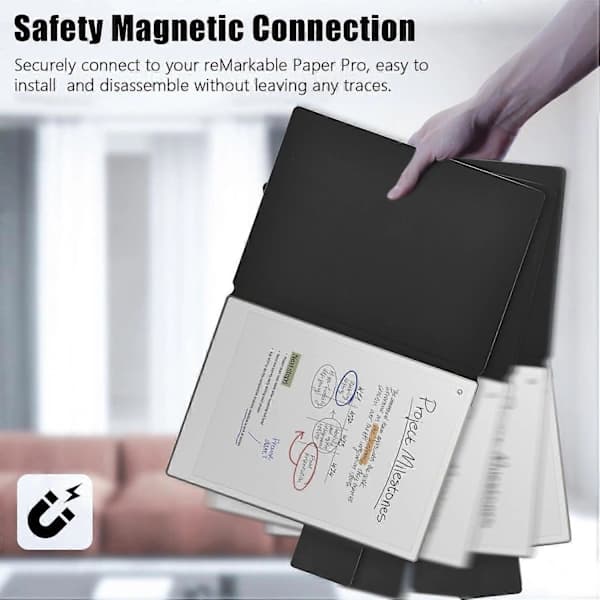 Magnetiskt skyddsfodral för ReMarkable Paper Pro PC+PU-läderplatta med pennfack