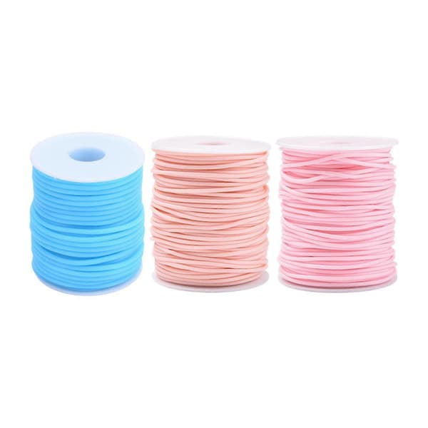 3 ruller stingholdesnore 2 mm gummislange med 1 mm hul hul slange