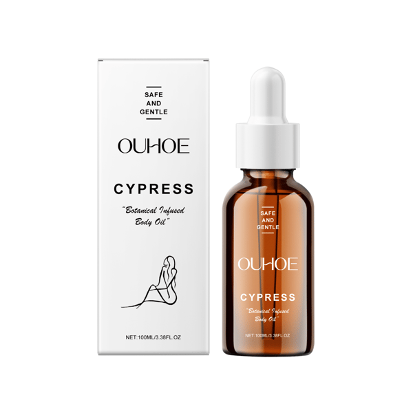 NY 100ml/låda Cypress Kroppsolja - Mild Daglig för Hela Kroppen; Cypress Växtbaserad Kroppsvårds Massageolja