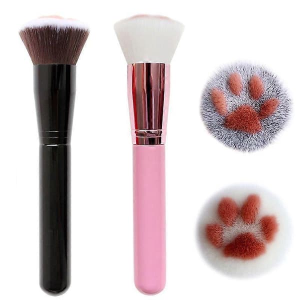 Katteklo Foundation Makeupbørste - Professionel Makeupbørste, Makeup Blush Børste, Concealer Børste, Contouring Børste, Makeup Værktøj (2 stk.)