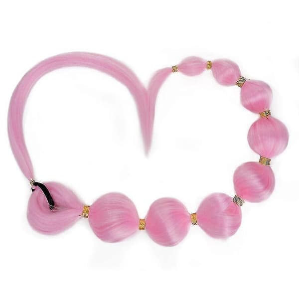 34\" lang boble-hestehale-extensions flettede hårstykker pink