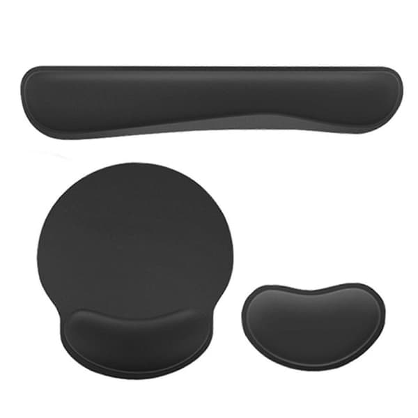 3 stk. computer håndledsstøttesæt Ergonomisk design skrivebordsmåttesæt med gummibund til arbejdere, gamere, forfattere