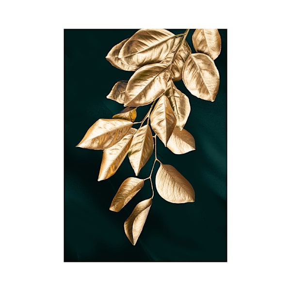 3 st Väggdekor Vardagsrum Sovrum Modern Väggkonst Present Bild Guld Blad Ramlös 40*60cm