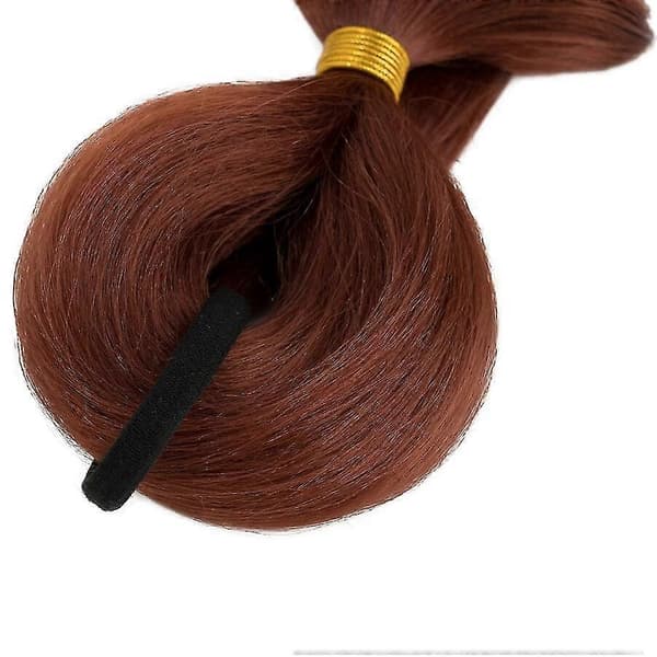 34\" lang boble-hestehale-extensions flettede hårstykker brown