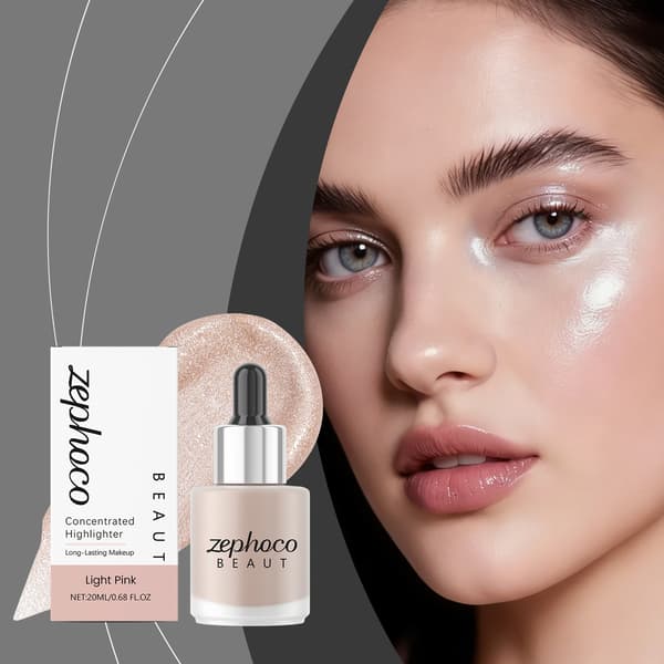 NY 20ml/æske Highlighter (Lyserød) - Naturlig, lysende og langtidsholdbar makeup til hverdagsansigtsmakeup.
