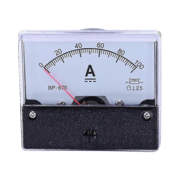 Presis DC 100A Analogt Panel Amperemeter for Nøyaktig Strømmåling - Britisk Standard
