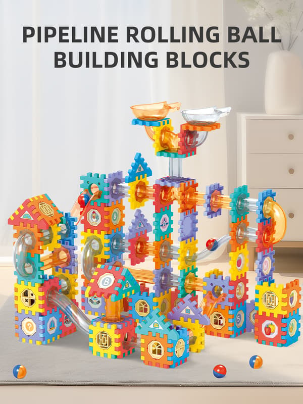 DIY kuglebane byggeklodser puslespil samlelegetøj koncentrationstræningslegetøj 76pcs