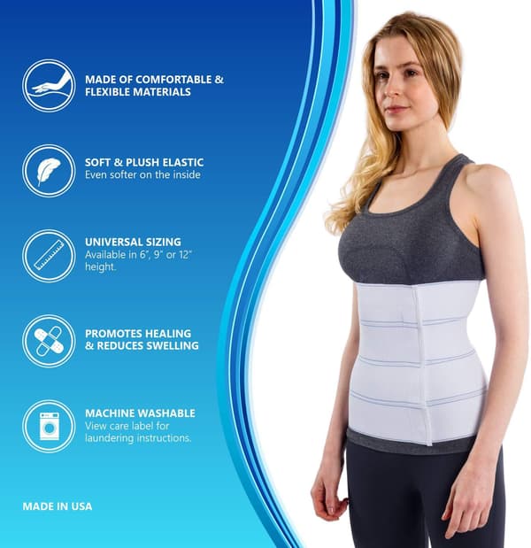 Elastisk formende postpartum abdominalt støttebælte til taljen 30cm wide M-85CM