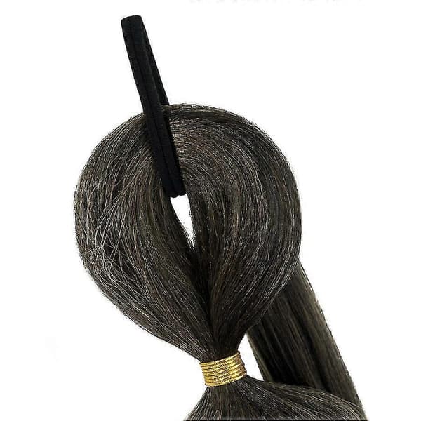 34\" lang boble-hestehale-extensions flettede hårstykker black blonde