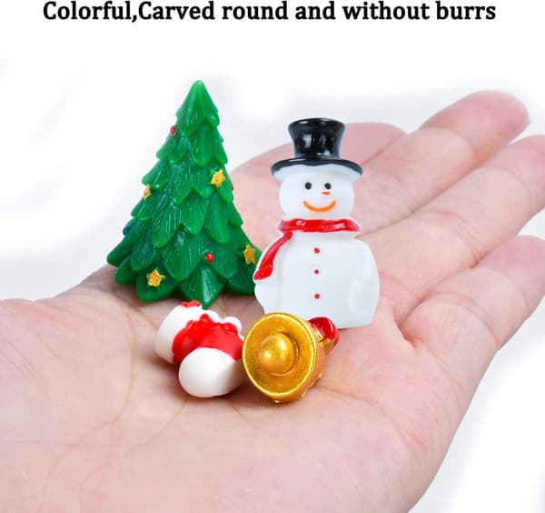 11 Miniatyr Resin DIY Hagefigurer, Julepyntsett