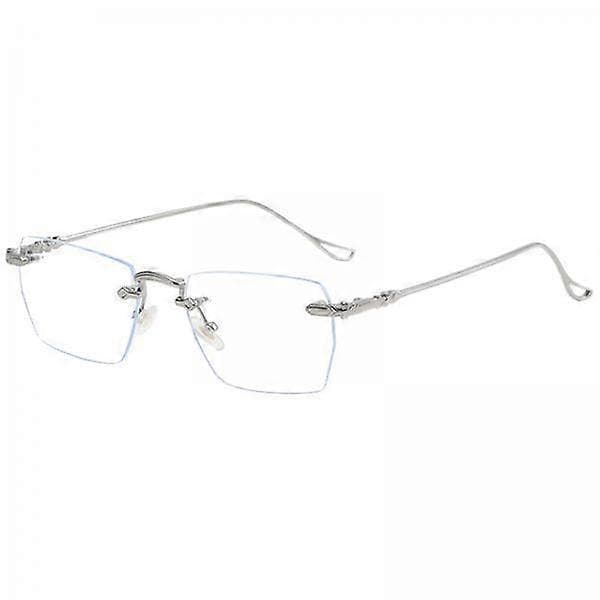 2xLätta glasögon Transparenta Blåljussäkra Herrglasögon Silver