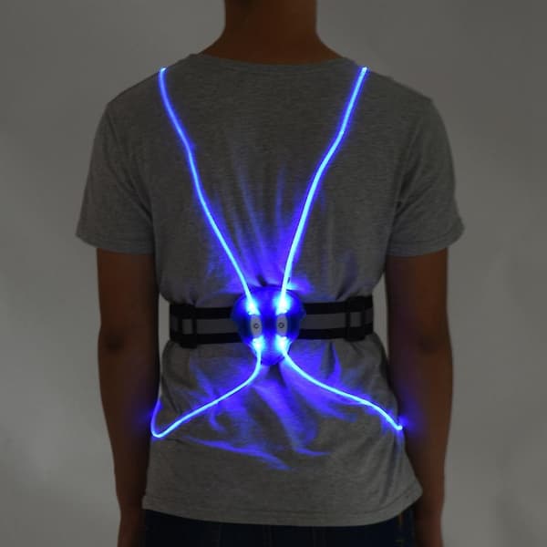 LED Refleksvest for Løping og Sykling Utendørs om Natten - Blå