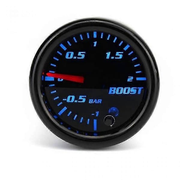 (BAR)2'' 52mm Turbo Boost Måler Vakuumtryksmåler 0~30 PSI / -1~2 Bar 7 Farve LED Sort Linse 12V Universal Bil Boost Pointer Måler