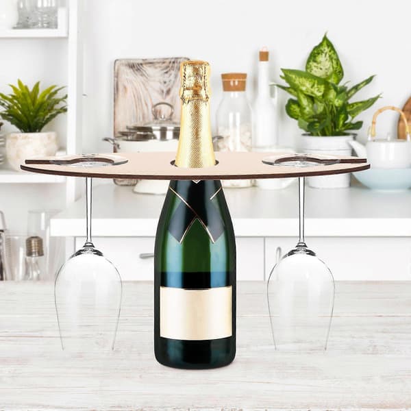 3 st Trähantverk Rött Vin Rack Vin Display Rack för Hemmet (Khaki)