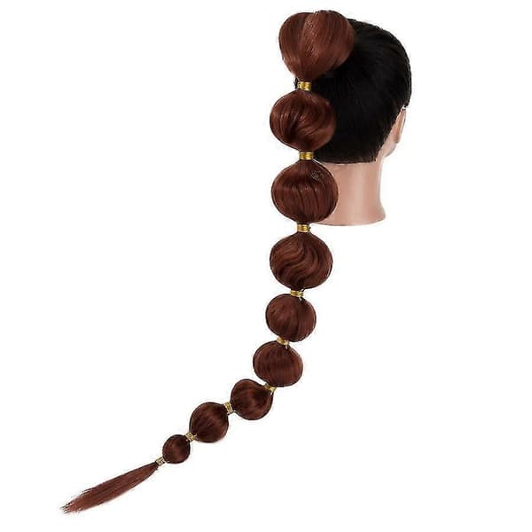 34\" lang boble-hestehale-extensions flettede hårstykker brown
